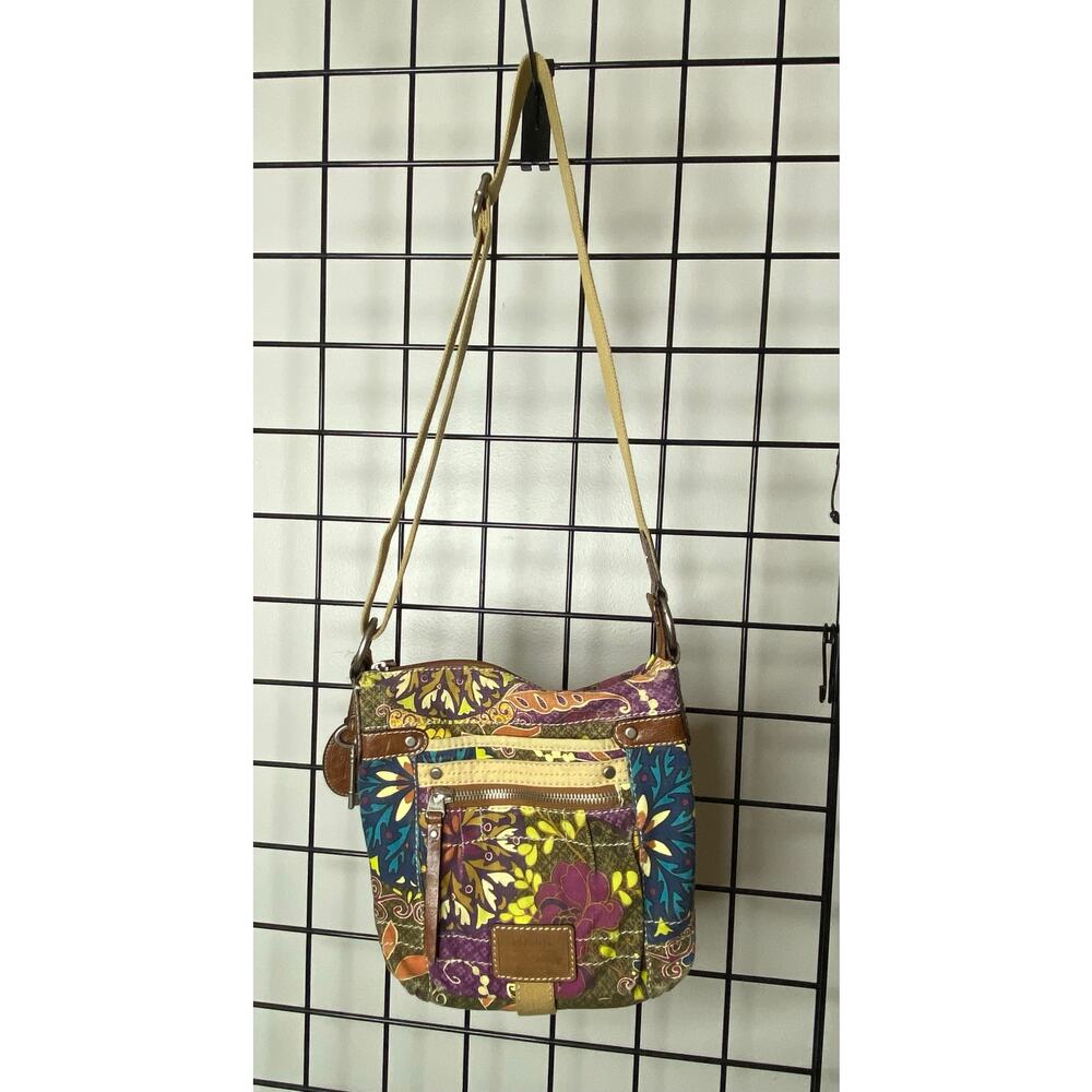 Fossil "Long Live Vintage" Patchwork Canvas Crossbody Bag